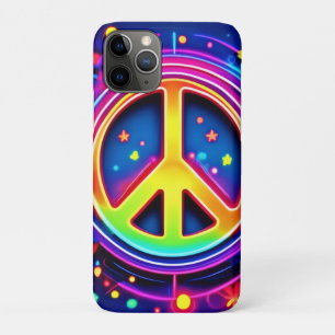 Neon Peace Symbol Art iPhone 11 Pro Hoesje