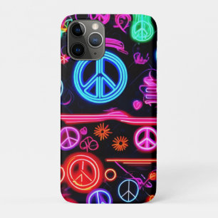 Neon Peace-symbolenpatronen iPhone 11 Pro Hoesje