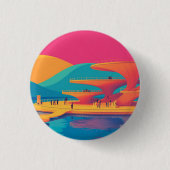Neon Peak Waterfront Ronde Button 3,2 Cm (Voorkant)