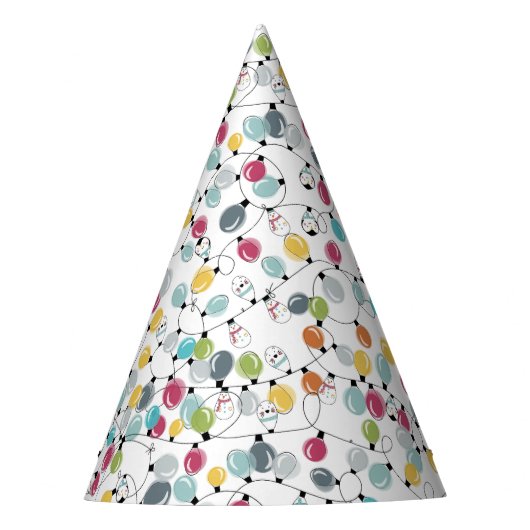 Neon Penguin-kerstballonnen Feesthoedjes (Voorkant)