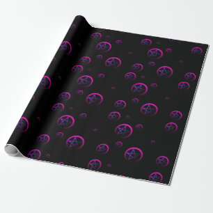 Neon Pentacles Witchy Wrapping Paper Cadeaupapier