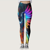 Neon Phoenix Bird Leggings (Voorkant)