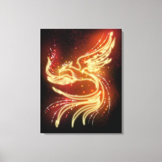 Neon Phoenix Canvas Afdruk (Voorkant)
