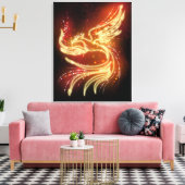 Neon Phoenix Canvas Afdruk (Insitu (Woonkamer))