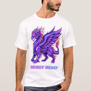 Neon Phoenix Energie Beest Paarse Vuur T-shirt