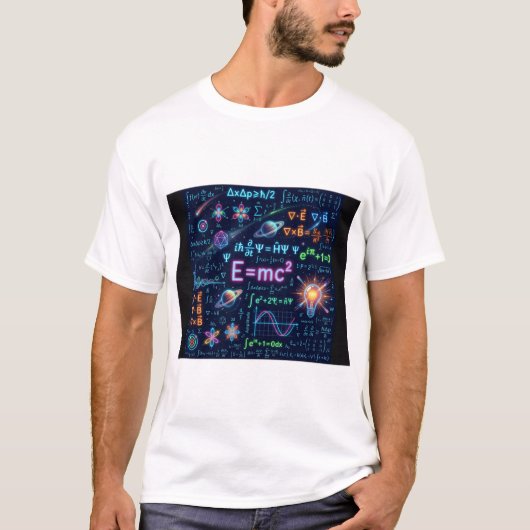 Neon Physics & Math Equations T-Shirt | Science ST (Devant)