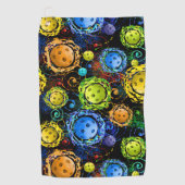 Neon Pickleball Pattern Sweat Towel Golfhanddoek (Voorkant)