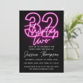 Neon Pink 32e Invitation d'anniversaire (Debout devant)
