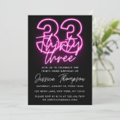 Neon Pink 33e Invitation d'anniversaire (Debout devant)