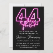Neon Pink 44e anniversaire Invitation (Devant)