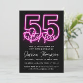 Neon Pink 55e anniversaire Invitation (Debout devant)