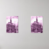 Neon pink and cobalt bridge arcs over a luminous c muurkunst sets (Voorkant)