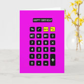 Neon Pink Birthday Calculator Kaart (Gele Bloem)