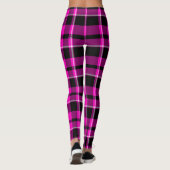 Neon Pink & Black Tartan Scottish Pset Leggings (Achterkant)