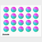 Neon Pink Blue en Green Ronde Sticker (Vel)