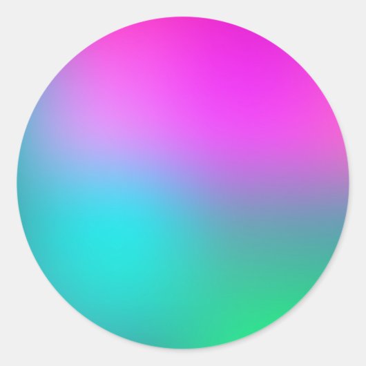 Neon Pink Blue en Green Ronde Sticker (Voorkant)