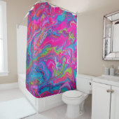 Neon Pink, Blue en Green Shower Curtain Douchegordijn (In situ)