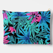 Neon Pink Blue Tropical Plant Pattern Personalised Etui (Achterkant)