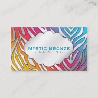 Neon Pink & Blue Zebra Print Business Coupon kaart