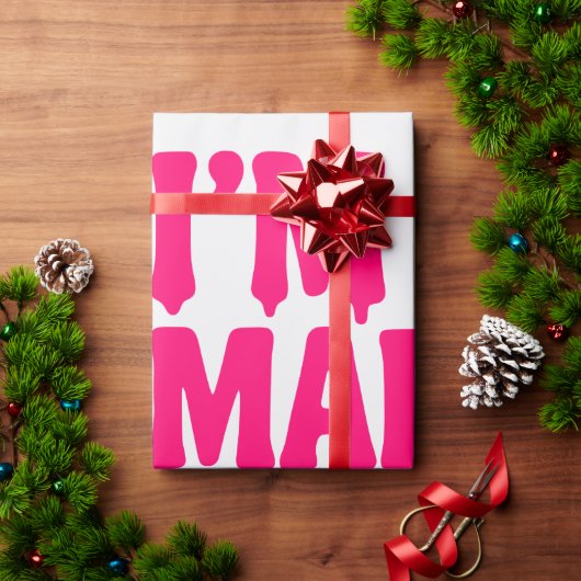 Neon Pink Bold Quote Wrapping Paper –  Cadeaupapier (Feestdagen Geschenken)