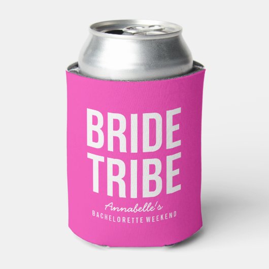 Neon Pink Bride Tribe Koelbox Blikjeskoeler (Blikje Voorkant)