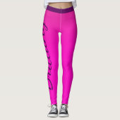Neon Pink Custom Name Leggings (Voorkant)