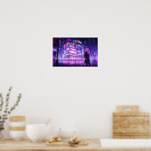 Neon Pink Cyberpunk City Poster (Keuken)