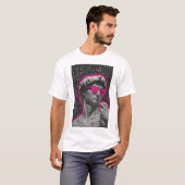 Neon Pink David Statuesque Graphic T-Shirt (Devant entier)