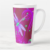 Neon Pink Dragonflies Latte Mok (Rechts)