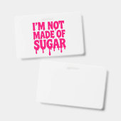 Neon Pink Drip Badge ID Label –  (Voor- en achterkant)