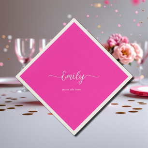 Neon Pink Elegant script Servet