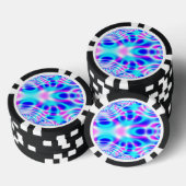 Neon Pink en Blue Rocket Abstract Poker Chips (Opstapeling)