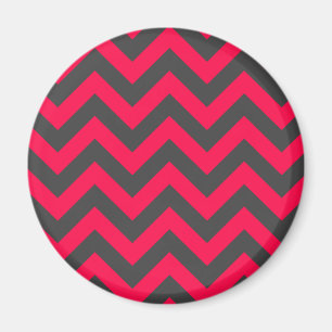 Neon Pink en Gray Chevron Pattern Magneet