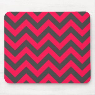 Neon Pink en Gray Chevron Pattern Muismat