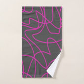 Neon Pink en Grey Line Art Bad Handdoek (Handdoek)