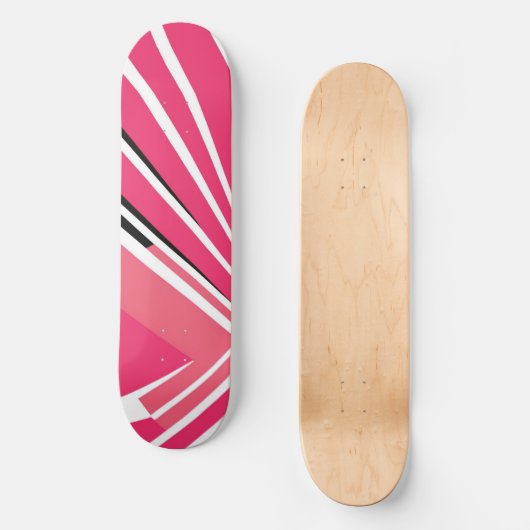 Neon Pink en White Simple Vector Skateboard (Voorkant)