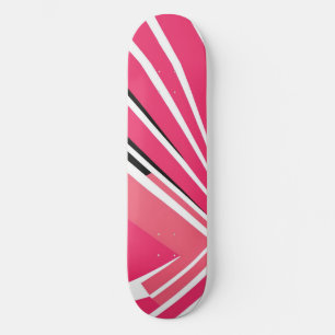 Neon Pink en White Simple Vector Skateboard