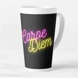 Neon Pink en Yellow Carpe Diem Latte Mok
