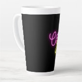 Neon Pink en Yellow Carpe Diem Latte Mok (Linkerhoek)