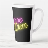 Neon Pink en Yellow Carpe Diem Latte Mok (Rechts)