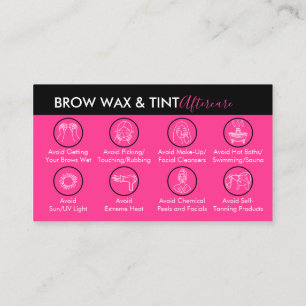 Neon Pink Eye Brow Wax Tint Aftercare Visitekaartje