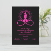 Neon Pink Forever Hands Mystical Black Handfasting Kaart (Staand voorkant)