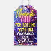 Neon Pink Girl's Roller Skating Party Dank u Cadeaulabel (Voorkant)