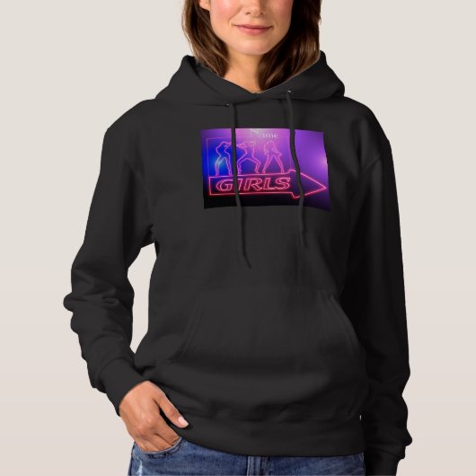 Neon Pink Girls Sign Thunder_Cove Hoodie (Voorkant)
