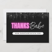 Neon Pink Glam Carte de remerciements (Devant)