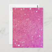 Neon Pink Glitter Sparkle Briefkaart (Voorkant / Achterkant)