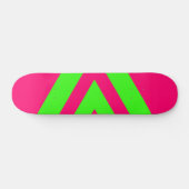 Neon Pink & Green Zigzag Skateboard – Customizable (Horz)