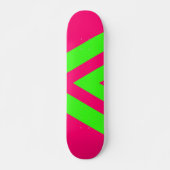 Neon Pink & Green Zigzag Skateboard – Customizable (Devant)