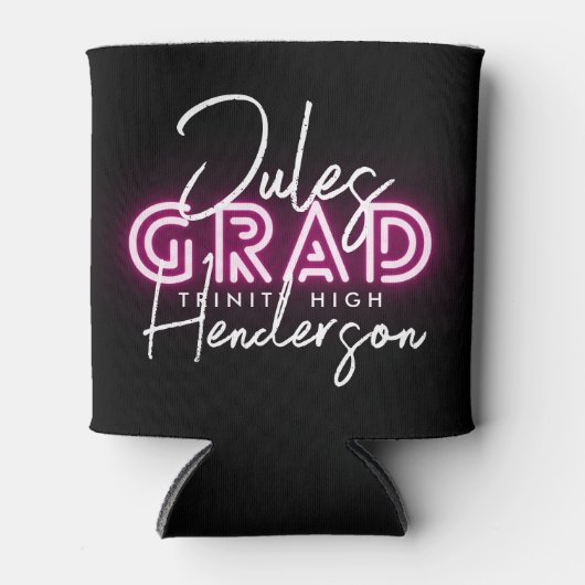 Neon Pink Lights Klasse van 24 Graduation Party Blikjeskoeler (Voorkant)