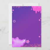 Neon Pink Purple Slime Birthday Invitation (Dos)